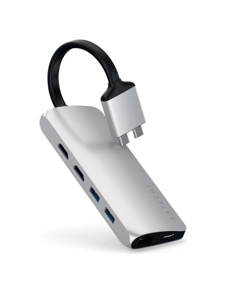 Adaptador Multimedia Doble Type-C Satechi HDMI 4K USB-C Ethernet