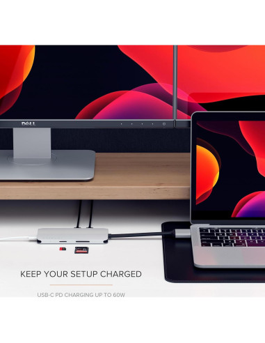 Adaptador Multimedia Doble Type-C Satechi HDMI 4K USB-C Ethernet