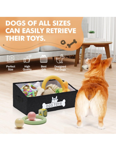 Cesta de Juguetes para Perros Mutiearo 50.8x27.9cm Negra