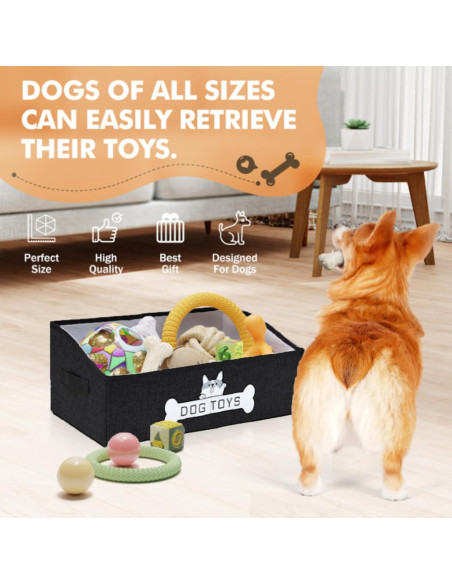 Cesta de Juguetes para Perros Mutiearo 50.8x27.9cm Negra