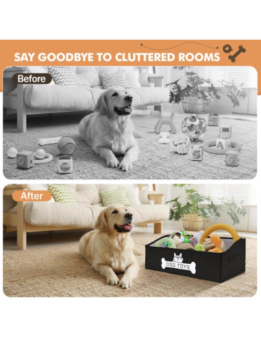 Cesta de Juguetes para Perros Mutiearo 50.8x27.9cm Negra