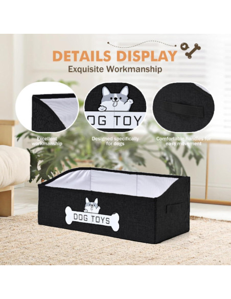 Cesta de Juguetes para Perros Mutiearo 50.8x27.9cm Negra