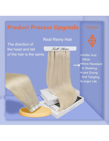 Extensiones de Cabello con Cinta Full Shine 25 cm Rubio Platino