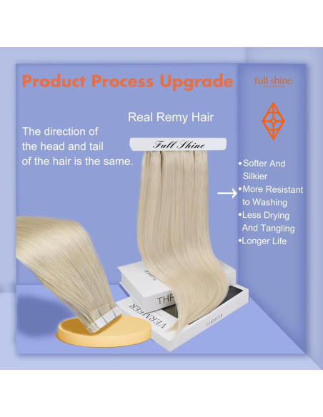 Extensiones de Cabello con Cinta Full Shine 25 cm Rubio Platino