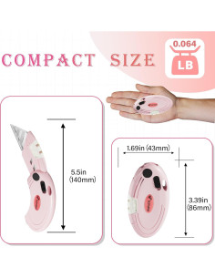 Cuchillos Utility Plegables Scimaker Rosa - 4 Paquete con 10 Cuchillas 2