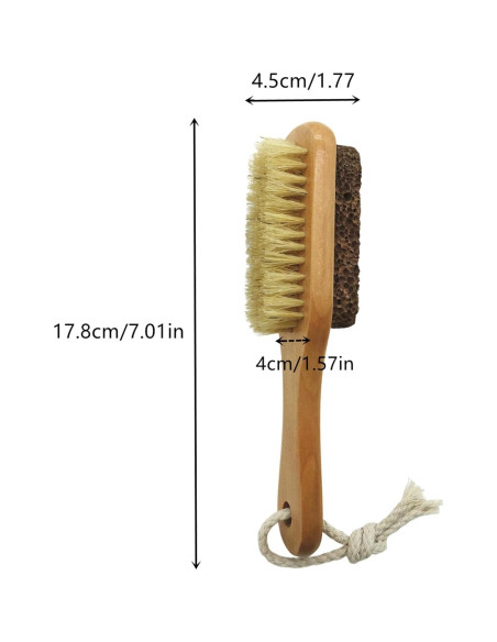 Piedra Pómez Natural YIOYOODA con Cepillo para Pies - Exfoliador Doble Cara