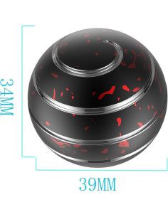 Juguete Antiestrés Cinético de Escritorio Amber 39mm Negro Rojo 2
