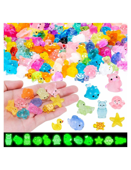 151 Piezas Figuras Miniatura Resplandecientes SelfTek para Acuario