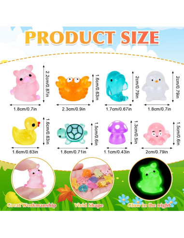 151 Piezas Figuras Miniatura Resplandecientes SelfTek para Acuario