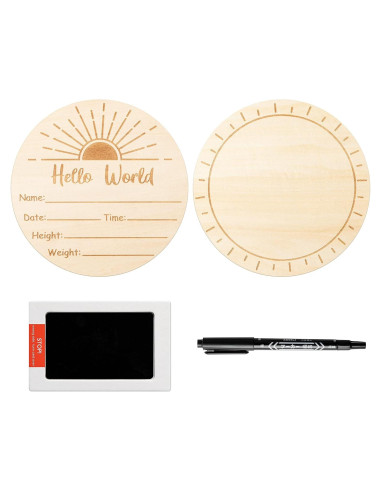 Cartel de Anuncio de Nacimiento R HORSE Sol Boho con Huellas