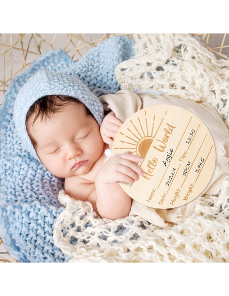 Cartel de Anuncio de Nacimiento R HORSE Sol Boho con Huellas