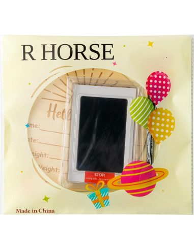 Cartel de Anuncio de Nacimiento R HORSE Sol Boho con Huellas