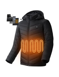 Chaqueta Calentada YHQ 12V 20000mAh para Hombre - Negro XL
