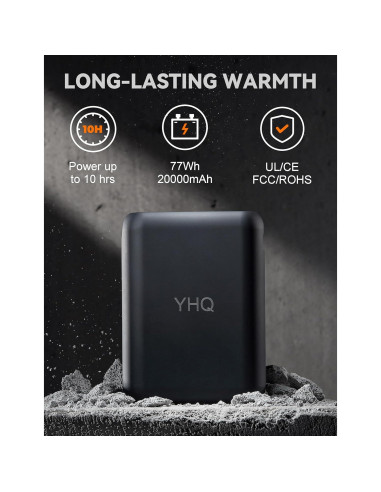 Chaqueta Calentada YHQ 12V 20000mAh para Hombre - Negro XL