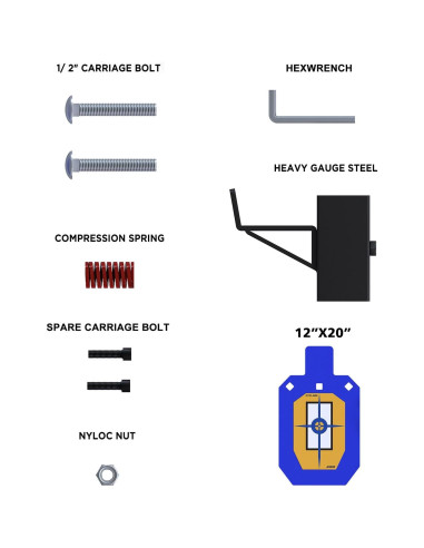 Blanco de Acero AR500 Atflbox 12x7" con Soporte en T