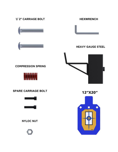 Blanco de Acero AR500 Atflbox 12x7" con Soporte en T