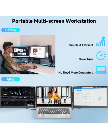 Extensor de Pantalla Portátil 14" FHD 1080P S8 PRO USB-C
