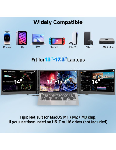 Extensor de Pantalla Portátil 14" FHD 1080P S8 PRO USB-C