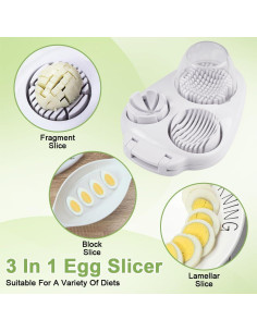 Cortador de Huevos 3 en 1 Eosraffa - Acero Inoxidable Apto Lavavajillas 2