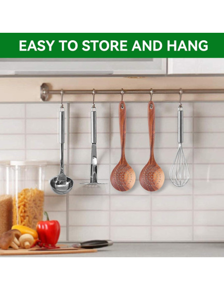 Cucharón Ranurado de Madera HERCHR 28x8cm para Cocinar