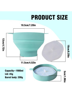 Fabricante de Palomitas de Silicona HATINXIA 2L Colapsable 2