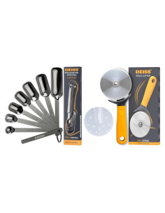 Cucharas Medidoras de Acero Inoxidable Deiss PRO + Cortador de Pizza