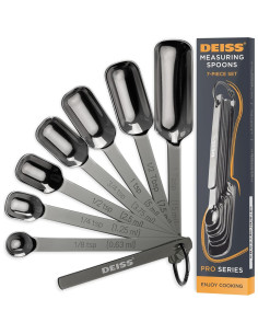Cucharas Medidoras de Acero Inoxidable Deiss PRO + Cortador de Pizza 2