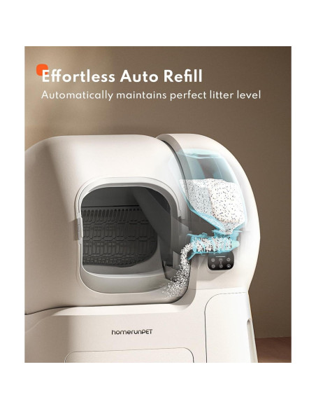 Caja de Arena Automática Homerunpet 106L con App y Rampa