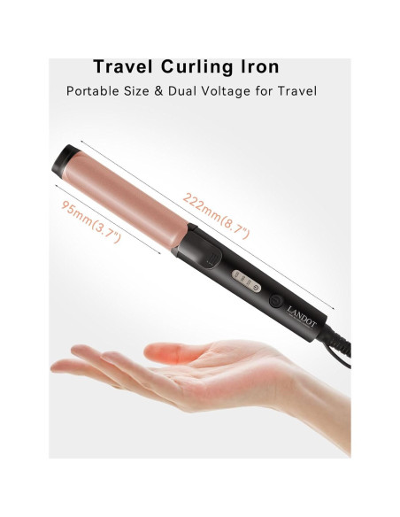 Rizador de Cabello MINI LANDOT 1" Doble Voltaje 100-240V