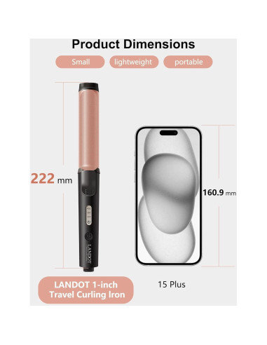 Rizador de Cabello MINI LANDOT 1" Doble Voltaje 100-240V
