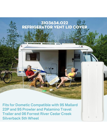 Cubierta de Ventilación de Techo Earthtec 3103634.022 para Refrigerador Dometic