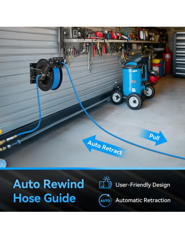 Carrete de Manguera de Aire Retráctil Relhost 15m 9.5mm 300PSI