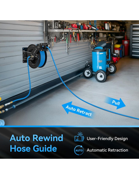 Carrete de Manguera de Aire Retráctil Relhost 15m 9.5mm 300PSI