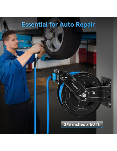 Carrete de Manguera de Aire Retráctil Relhost 15m 9.5mm 300PSI