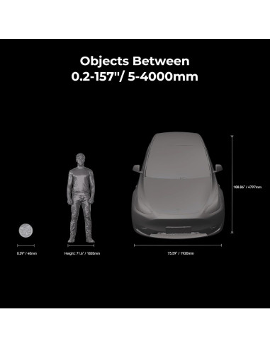 Escáner 3D Creality CR-Scan Raptor Pro, 0.02mm, 60fps, 5mm a 4m