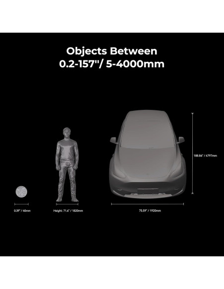 Escáner 3D Creality CR-Scan Raptor Pro, 0.02mm, 60fps, 5mm a 4m