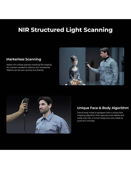 Escáner 3D Creality CR-Scan Raptor Pro, 0.02mm, 60fps, 5mm a 4m