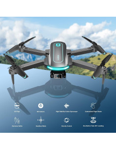 Dron ALORELS Mini Plegable HD 1080P con 2 Baterías 2