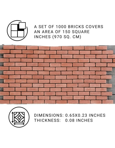 1000 Ladrillos Miniatura Rojos para Manualidades REDUCIO!