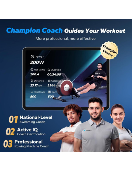 Máquina de Remo MERACH R02B8 Magnética 16 Niveles 159 kg