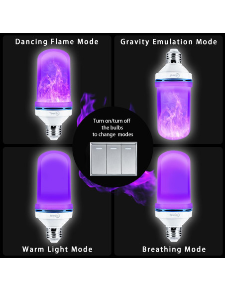 Bombilla LED E26 Yewclls con Efecto Llama 4 Modos 1.8W