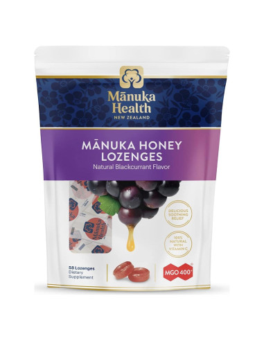 Caramelos de Miel de Manuka Manuka Health 58 Unidades Grosella Negra