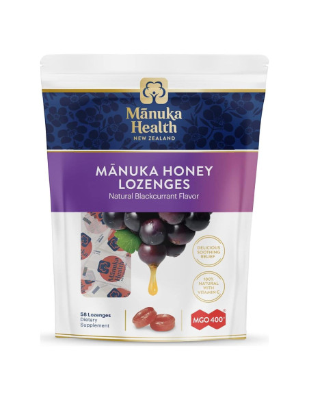 Caramelos de Miel de Manuka Manuka Health 58 Unidades Grosella Negra