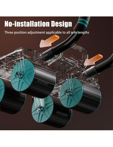 Rueda Abdominal POYIPI 2025 con Soporte para Codos - 4 Ruedas
