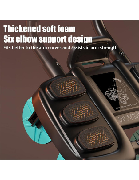 Rueda Abdominal POYIPI 2025 con Soporte para Codos - 4 Ruedas