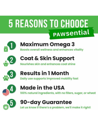 Aceite de Pescado Pawsential 236.6 ml - Omega 3 para Mascotas