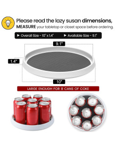 Set de 2 Organizadores Lazy Susan 25 cm Antideslizantes LANDNEOO 2