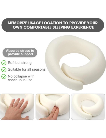 Almohada de Viaje WEERSHUN Cuello Espuma Memoria Gris 32x26cm