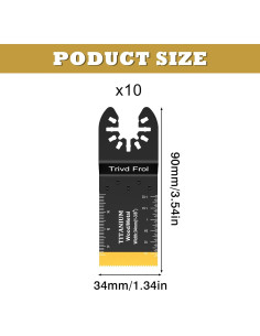 Kit de 10 Cuchillas Oscilantes Titanio TrivdPro para Metal y Madera 2