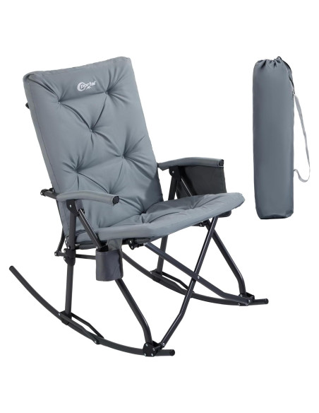 Silla Mecedora Plegable Portal Charles Acolchada Gris 181 kg